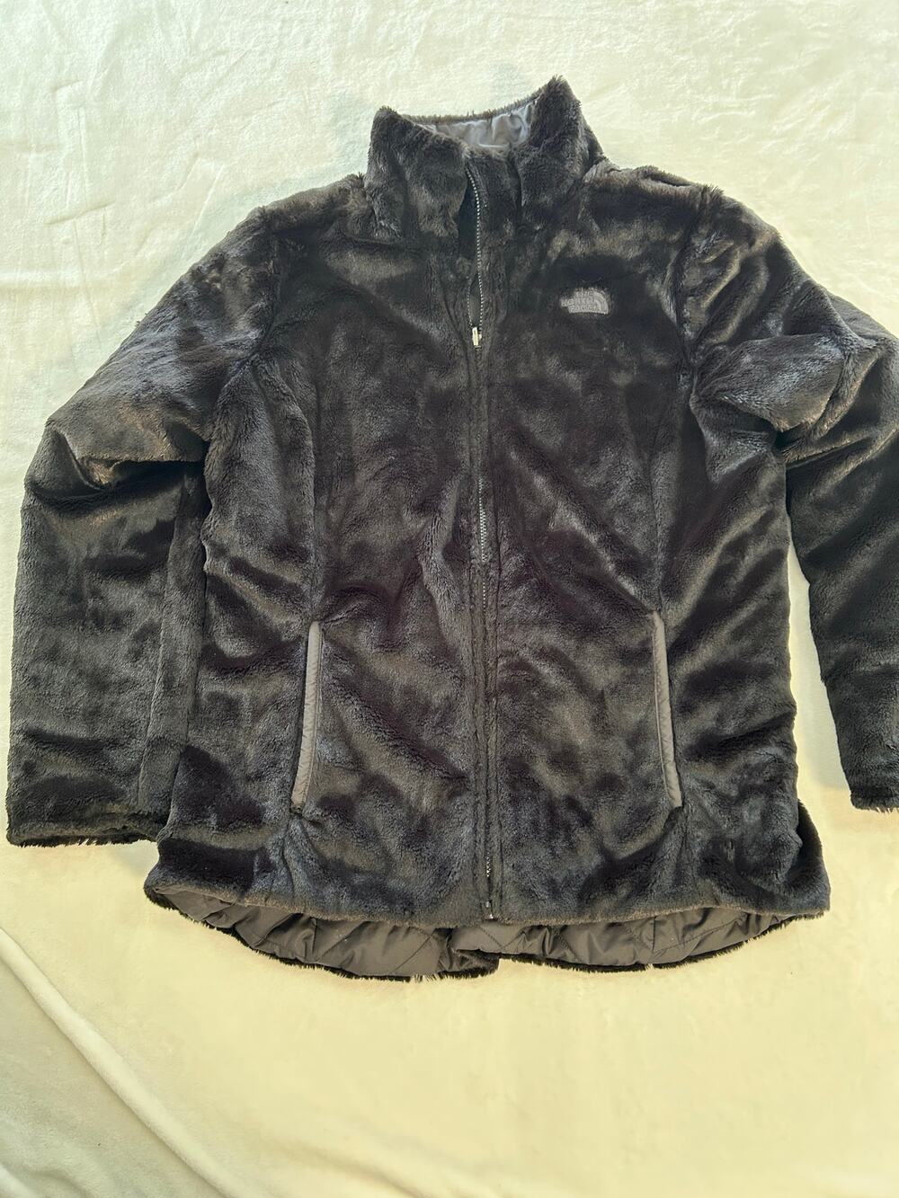 The North Face Womens Large Reversible Jacket Fleece/Puffer with Pockets XL XC!!